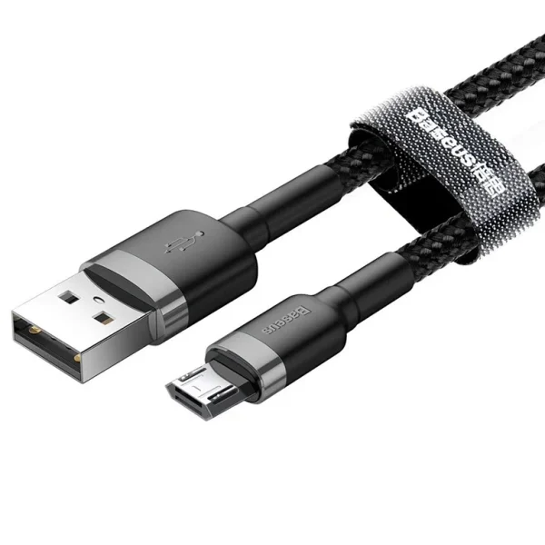 61PA-CHSnL Baseus Cafule 0.5M Cable USB For Micro 2.4A Gray+Black – CAMKLF-AG1