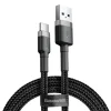 Baseus-1-Meter-Cafule-USB‑A-to-USB‑C-CableGray-Black-Model-CATKLF‑BG1-BC-1 Baseus 1Meter Cafule USB For Type-C 3A Gray+Black Cable – CATKLF-BG1