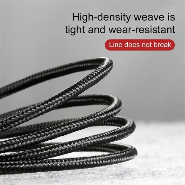Baseus-1-Meter-Cafule-USB‑A-to-USB‑C-CableGray-Black-Model-CATKLF‑BG1-BC-4 Baseus 1Meter Cafule USB For Type-C 3A Gray+Black Cable – CATKLF-BG1