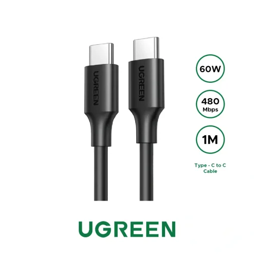 UGREEN-1-Meter-60W-Type-C-to-Type-C-Cable-Nickel-Plating-US286 UGREEN 1 Meter 60W Type C to Type C Cable Nickel Plating – US286-50997