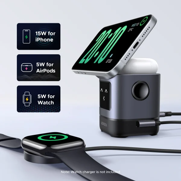 UGREEN 2-in-1 UNO Series Qi2 Magnetic Station Wireless Charger – W709-45775