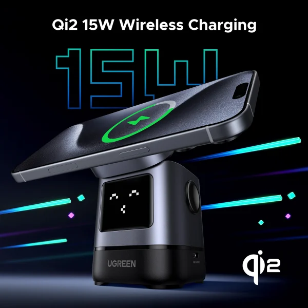 UGREEN 2-in-1 UNO Series Qi2 Magnetic Station Wireless Charger – W709-45775