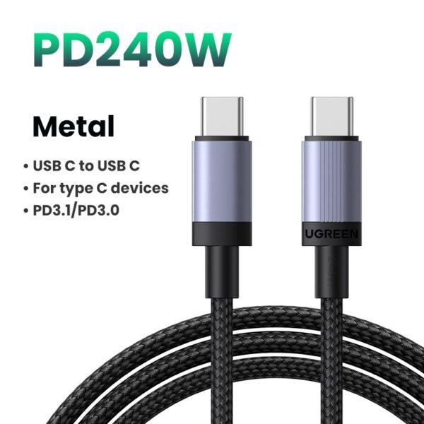 UGREEN 1 Meter 240W Type-C to Type-C PD N Fast Charging Cable – L532-65907