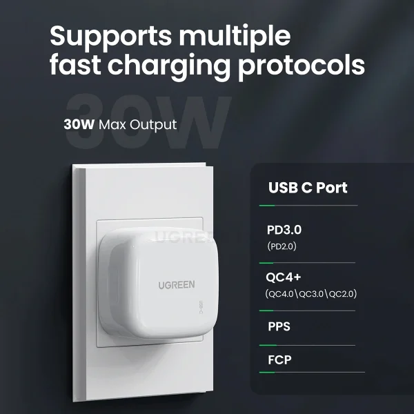 UGREEN-30W-Type-C-PD-Fast-Charger-UK-Pin--White--CD127--70197--1-Year-Warranty-ugreen-9 UGREEN 30W Type-C PD Fast Charging Adapter – CD127-70197