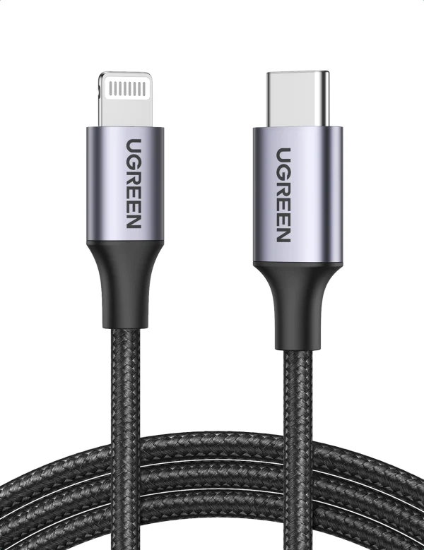 UGREEN-Type-C-to-Lightning-MM-MFI-Certified-Cable-Aluminum-She (6) UGREEN 1 Meter MFI Certified Type-C to Lightning Aluminum Shell Braided Cable – US304 – 60759