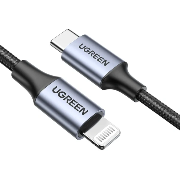 UGREEN-Type-C-to-Lightning-MM-MFI-Certified-Cable-Aluminum-She (7) UGREEN 1 Meter MFI Certified Type-C to Lightning Aluminum Shell Braided Cable – US304 – 60759