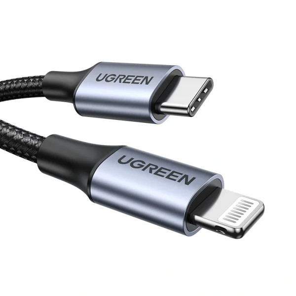 UGREEN-Type-C-to-Lightning-MM-MFI-Certified-Cable-Aluminum-She (9) UGREEN 1 Meter MFI Certified Type-C to Lightning Aluminum Shell Braided Cable – US304 – 60759